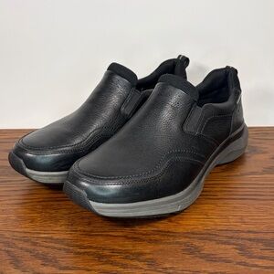 Clarks Mens Wave 2.0 Edge Slip-On Shoes Waterproof Black Leather Size 11.5 W